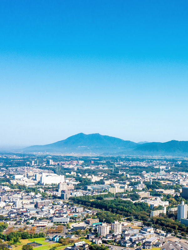 筑波山を望む街並み